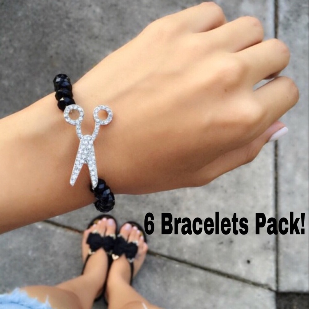 Black Scissor Bracelet 6 Pack!